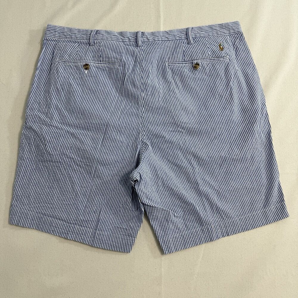 Polo Ralph Lauren Seersucker Shorts Stretch Chino Striped Mens 40 Classic Fit